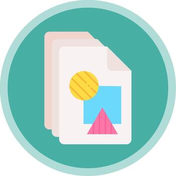 File Flat Multi Circle Icon vector