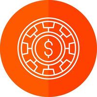 Chip Line Red Circle Icon vector