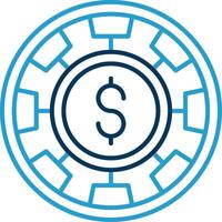 Chip Line Blue Two Color Icon vector