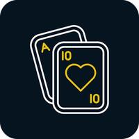 Poker Line Yellow White Icon vector