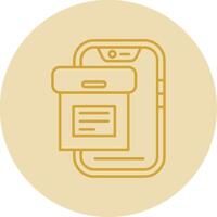 Archive Line Yellow Circle Icon vector