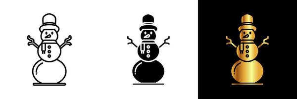 Snowman icon, a delightful representation of winter's joy and playful spirit. vector