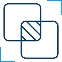 Intersect Line Blue Two Color Icon vector