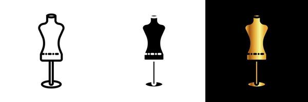 The Mannequin icon represents a tool essential in the fashion industry for garment display and creation. vector