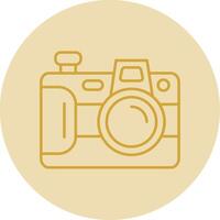 Camera Line Yellow Circle Icon vector