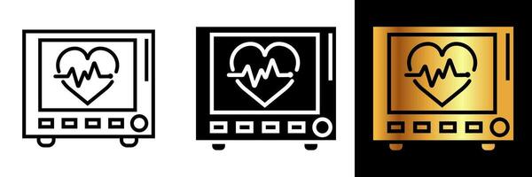 The Heart Monitor icon symbolizes real-time tracking of vital signs, especially the heart rate, in medical contexts. vector