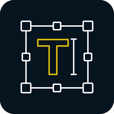 Text Line Yellow White Icon
