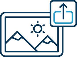 Export Line Blue Two Color Icon vector