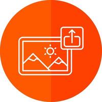 Export Line Red Circle Icon vector
