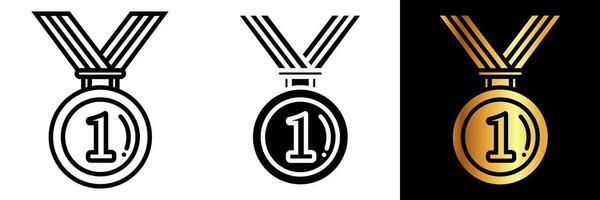 The Gold Medal icon signifies achievement, excellence, and victory. vector