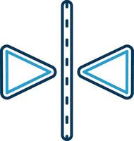 Flip Line Blue Two Color Icon vector