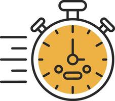 Stopwatch Skined Filled Icon vector