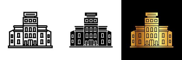 Office Building icon. This versatile symbol encapsulates corporate professionalism, modern architecture, and the bustling energy of business districts. vector