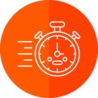 Stopwatch Line Red Circle Icon vector