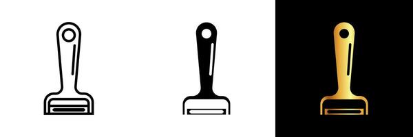 A practical and efficient icon representing a peeler, epitomizing kitchen convenience, culinary efficiency, and effortless vegetable and fruit preparation. vector