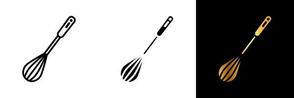 un versátil y indispensable icono representando un batidor, simbolizando culinario finura, eficiente mezcla, y esencial herramienta para aireación y emulsificación en el cocina. vector