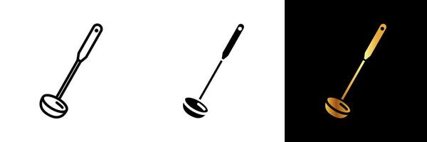 A classic and indispensable icon representing a ladle, embodying kitchen functionality, culinary precision, and versatile serving. vector