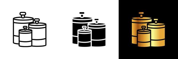 An organized and stylish icon representing a canister set, embodying kitchen storage, culinary orderliness, and an essential ensemble for keeping ingredients fresh and accessible. vector