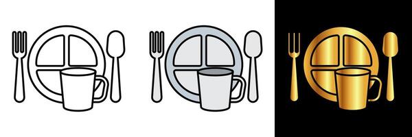 Hiking Tableware Icon, An icon representing hiking tableware, symbolizing convenience and functionality for outdoor dining during hiking and camping adventures. vector