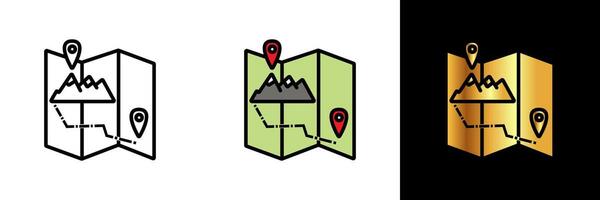 Hiking Map Icon, an icon representing a hiking map, symbolizing navigation, exploration, and adventure in the great outdoors. vector