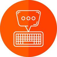Keyboard Line Red Circle Icon vector