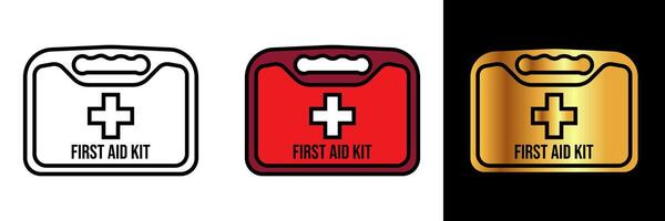 First aid Kit Icon, an icon representing a first aid kit, symbolizing preparedness and medical assistance in case of emergencies or injuries. vector