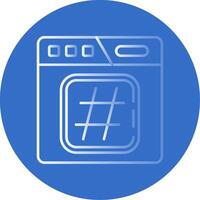 Hashtag Gradient Line Circle Icon vector