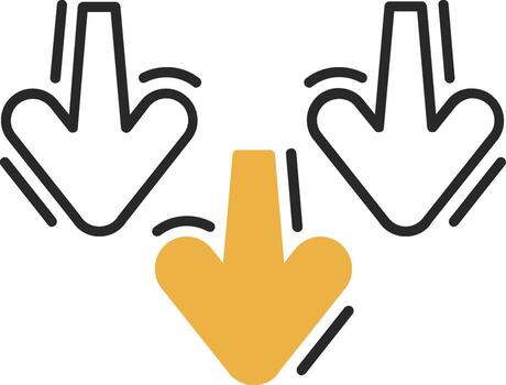 Decrease Skined Filled Icon vector