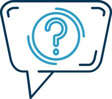 Question Line Blue Two Color Icon vector