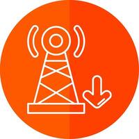 Signal Line Red Circle Icon vector