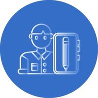 Blogger Gradient Line Circle Icon vector