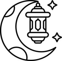 Ramadan Gradient Line Circle Icon vector