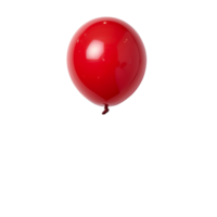 ai genererad skinande röd ballong med reflekterande yta på transparent bakgrund - stock png. png