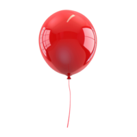 ai generiert glänzend rot Ballon mit reflektierend Oberfläche auf transparent Hintergrund - - Lager png. png