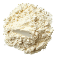 AI generated Heap of white baking flour with texture details on transparent background - stock png. png