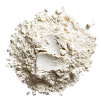 AI generated Heap of white baking flour with texture details on transparent background - stock png. png