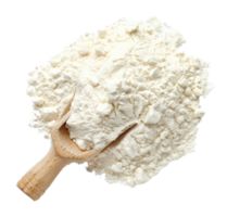 AI generated Heap of white baking flour with texture details on transparent background - stock png. png