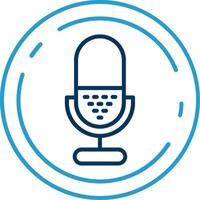 Microphone Line Blue Two Color Icon vector