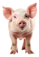 AI generated Young pink piglet on transparent background - stock png. png