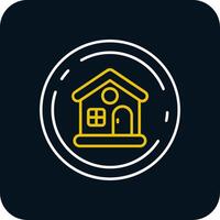 Home Line Yellow White Icon vector