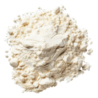 AI generated Heap of white baking flour with texture details on transparent background - stock png. png