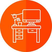 Workspace Line Red Circle Icon vector