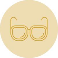 Eyeglasses Line Yellow Circle Icon vector