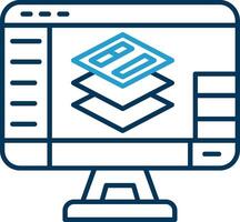 Layers Line Blue Two Color Icon vector