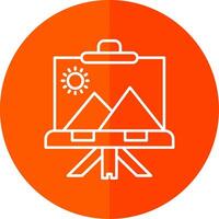 Canvas Line Red Circle Icon vector