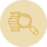 Loupe Line Yellow Circle Icon vector