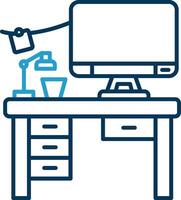 Workspace Line Blue Two Color Icon vector