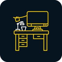 Workspace Line Yellow White Icon vector