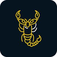 Scorpion Line Yellow White Icon vector