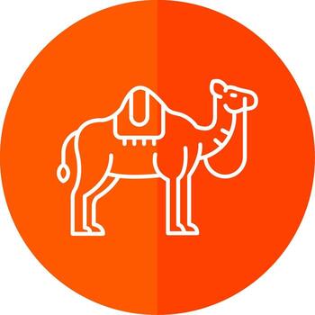 Camel Line Red Circle Icon vector